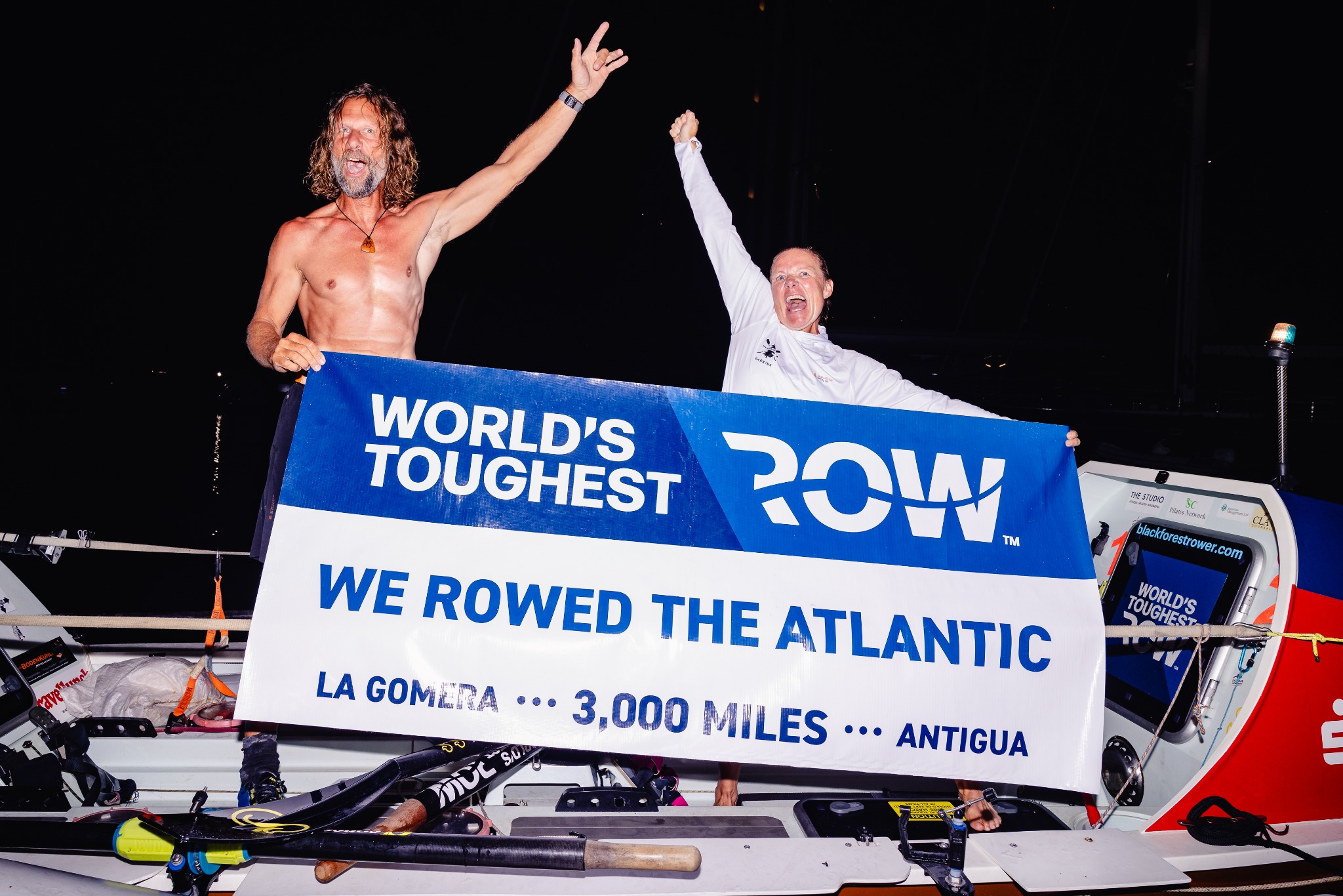 Atlantic rowing finish